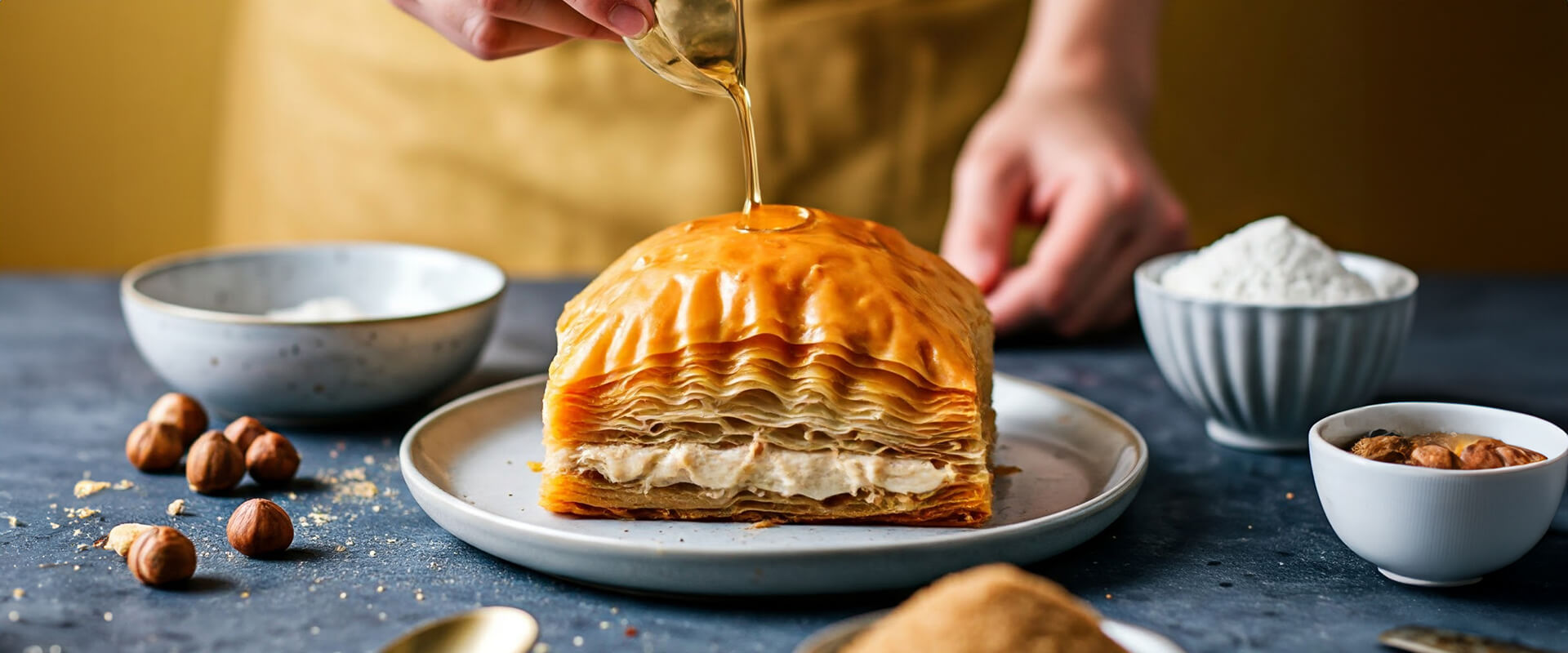Hazelnut Baklava with Cardamon Syrup
